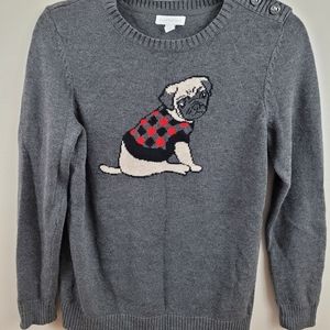 Charter Club gray pug sweater size S